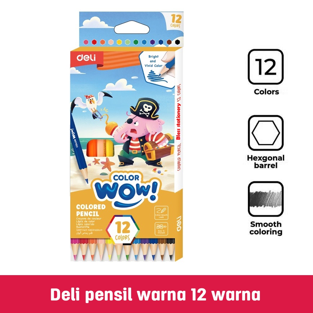 

Pensil warna 12 warna DELI color pencils pensil warna sekolah pensil warna anak-anak colored pencil