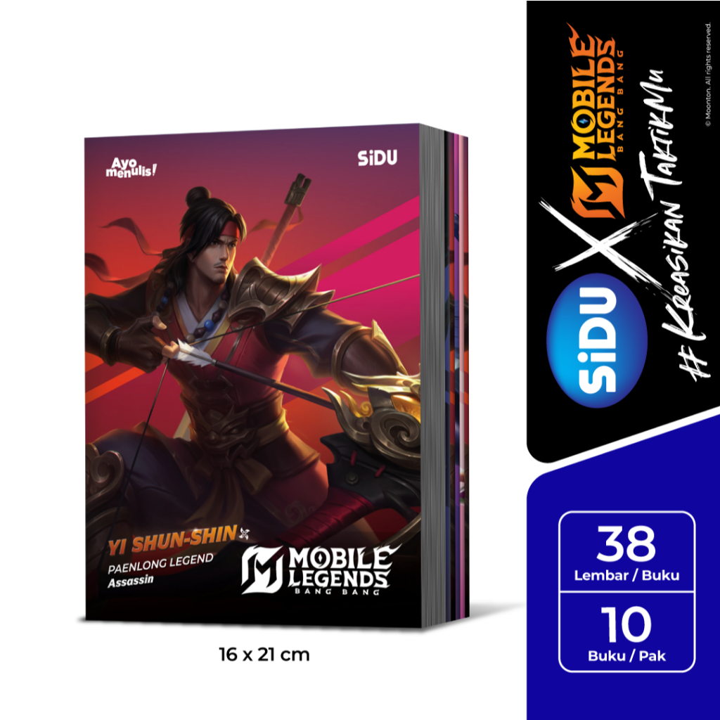 

SiDU Buku Tulis Mobile Legends 38 Lembar - 10 buku