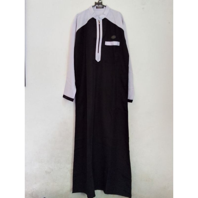 RAFVERO Gamis Pria Lengan Panjang Warna Hitam Preloved
