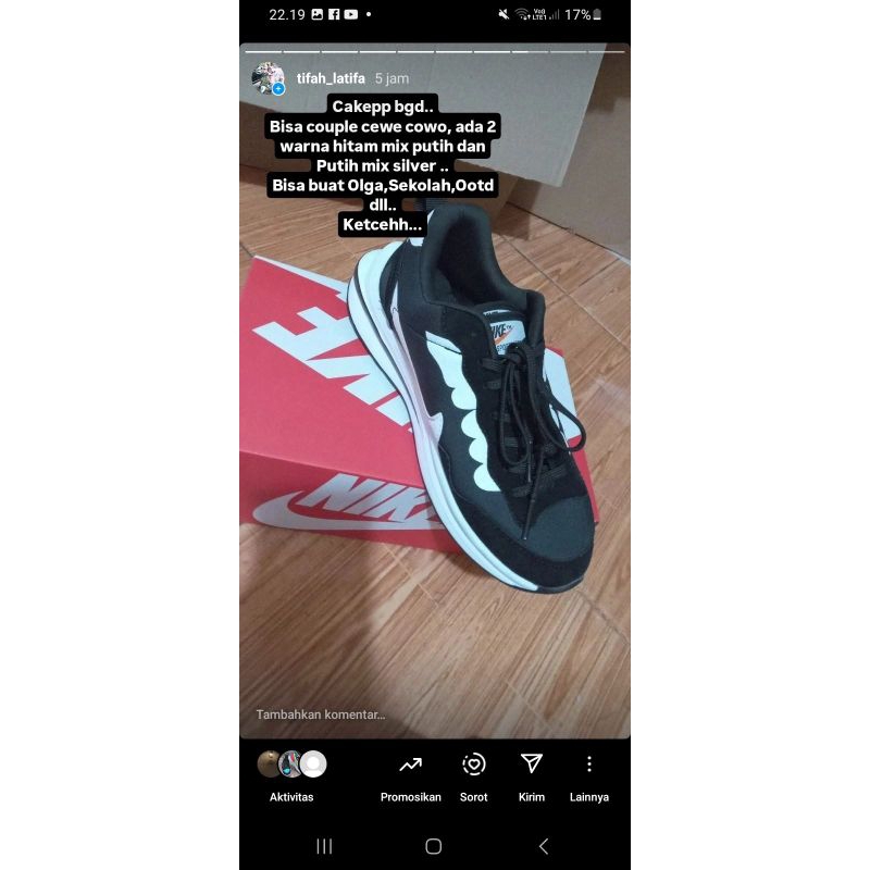 sacai hitam size 40,41,42