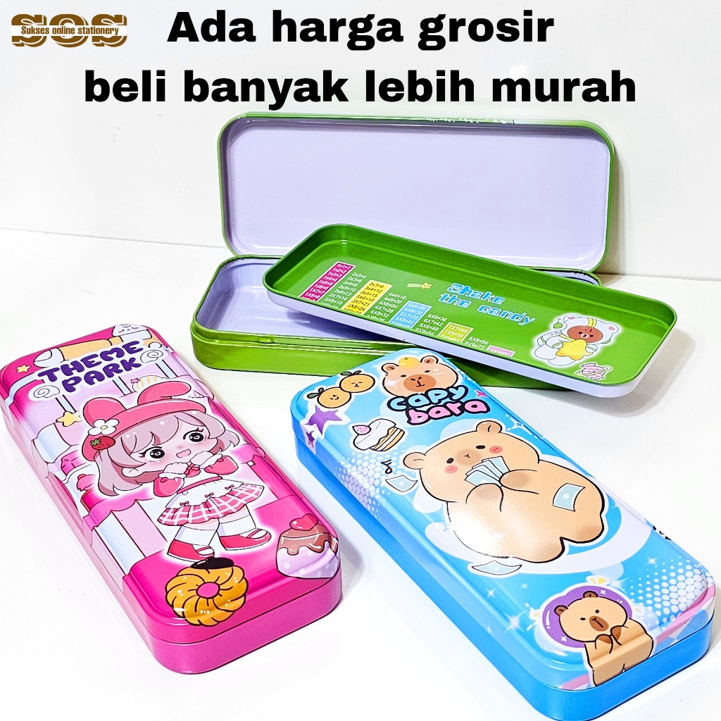 

GG Kotak Pensil Kaleng Biasa 2 susun 8x20 / Tempat Pensil / Pencil Case/Tepak
