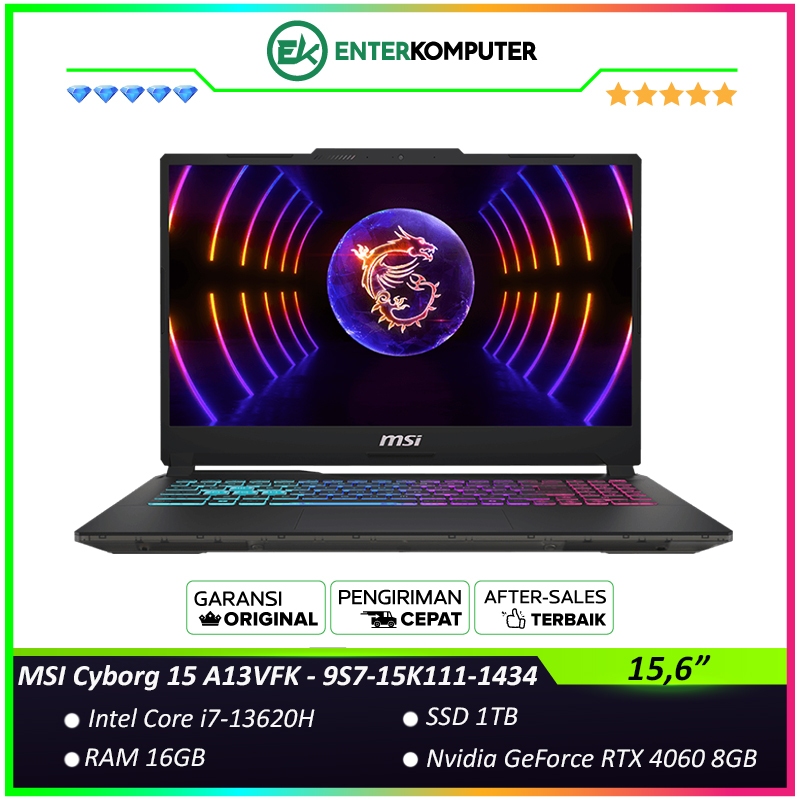 MSI Cyborg 15 A13VFK (9S7-15K111-1434) - Core i7-13620H RAM 16GB