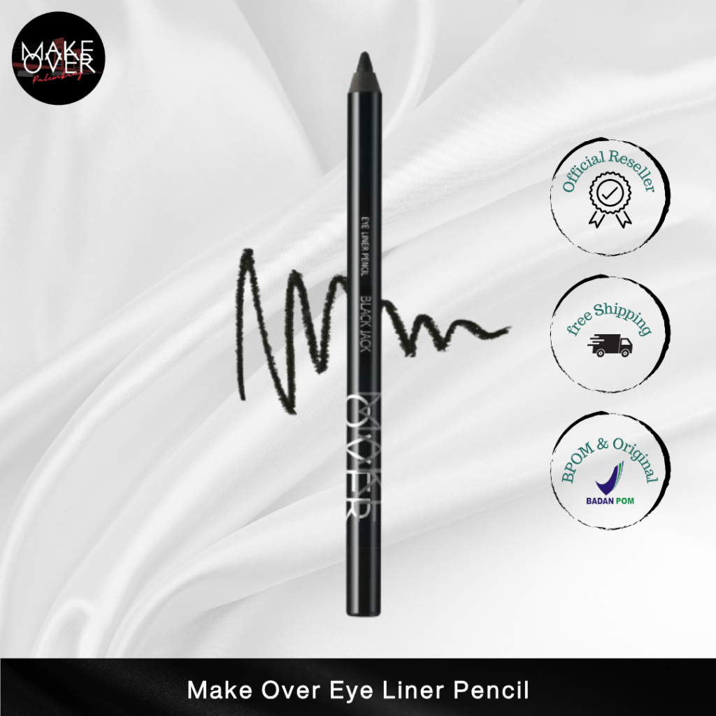 MAKE OVER Eye Liner Pencil 1.2 g - Eye Liner - Eyeliner Creamy Pigmented Intense Pekat Smudgeproof P