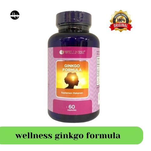 Wellness Ginkgo Ginko GingKO Ginggo Biloba Formula Vitamin daya  Ingat Saraf Otak  Vertigo 60 KAPSUL