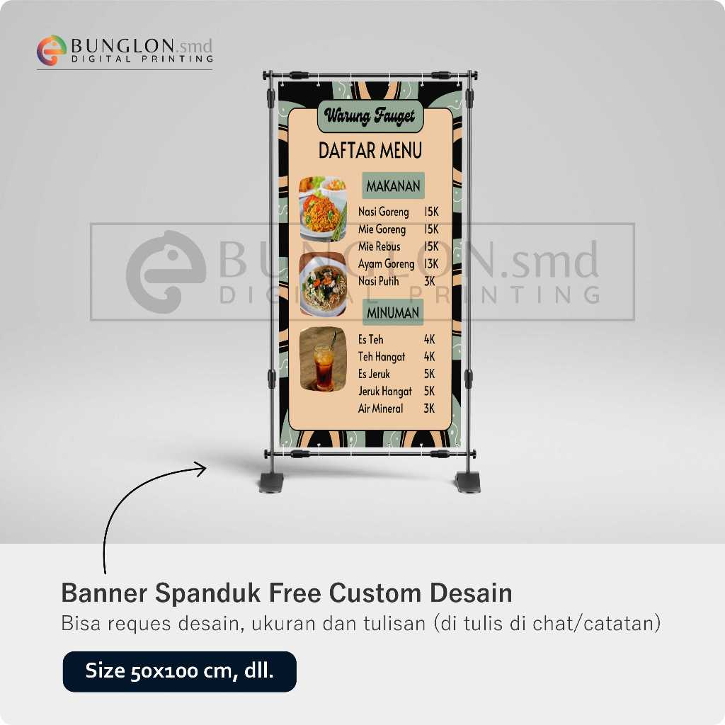 PRINT CETAK SPANDUK BANNER MENU MAKANAN DAN MINUMAN FREE DESAIN
