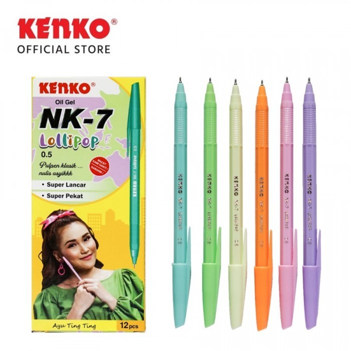 

Pulpen NK 7 Lollipop Kenko 0,5 mm Black Ink (1Pack isi 12 pcs)