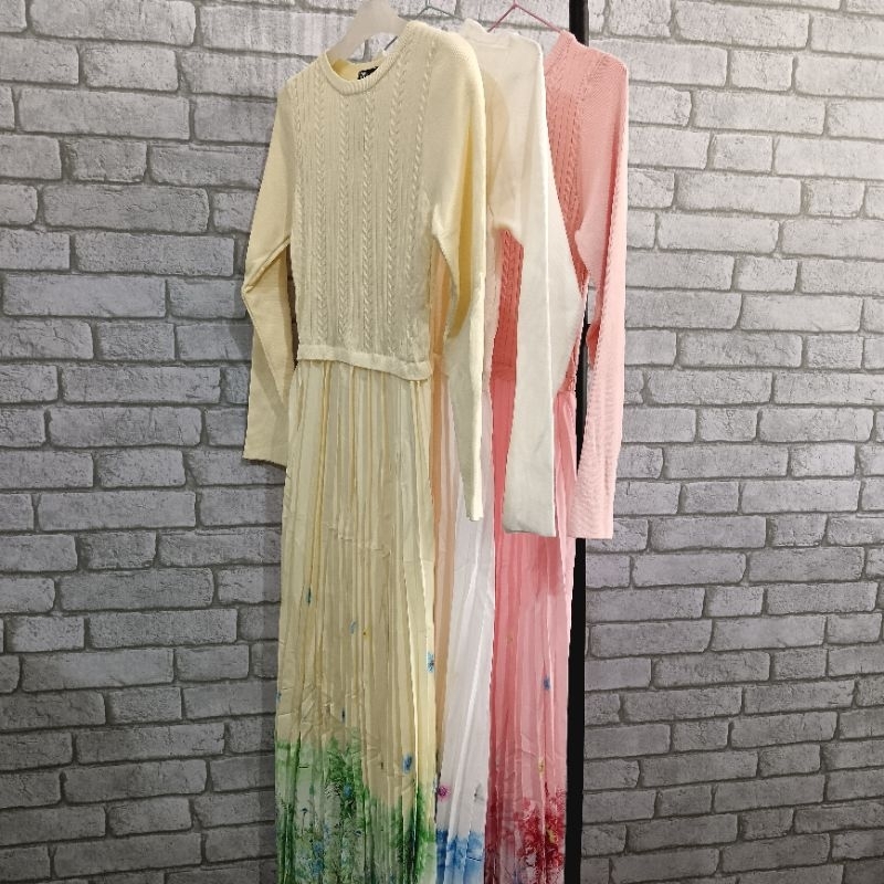 Dress bunga | Gamis wanita | Korean Style | Gamis Hari Raya