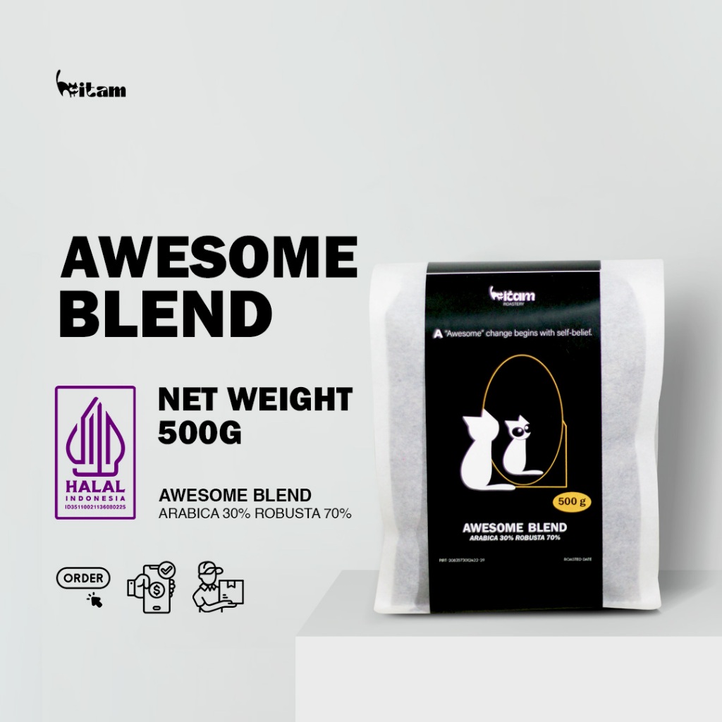 

Espresso Blend 30 Arabika 70 Robusta 500 g Hitam Roastery