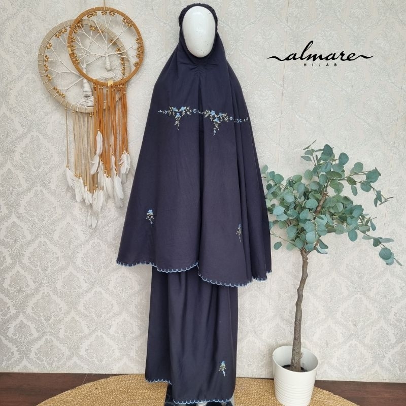 Mukena Katun Hitam Bordir