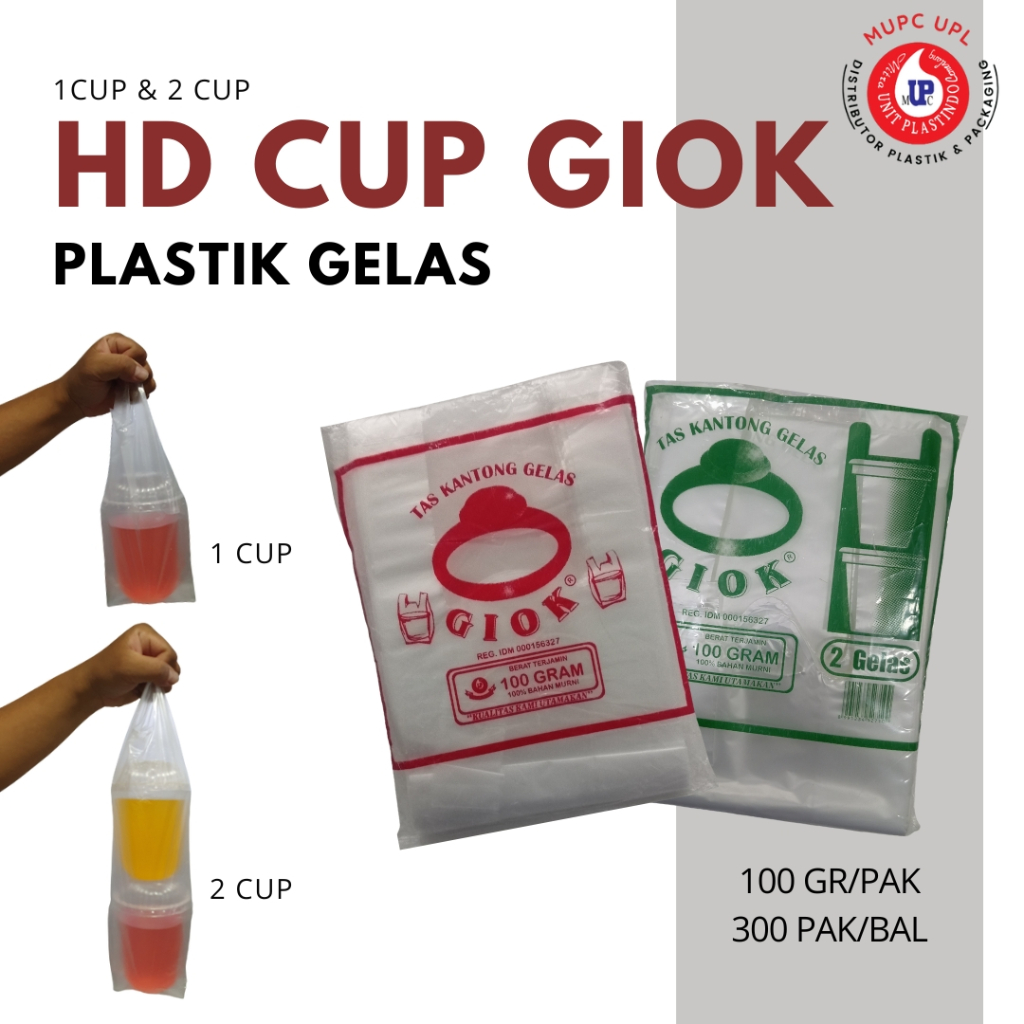 KANTONG PLASTIK HD 1 CUP & 2 CUP GIOK I KRESEK GELAS ES TEH JUICE POP ICE TEH POCI