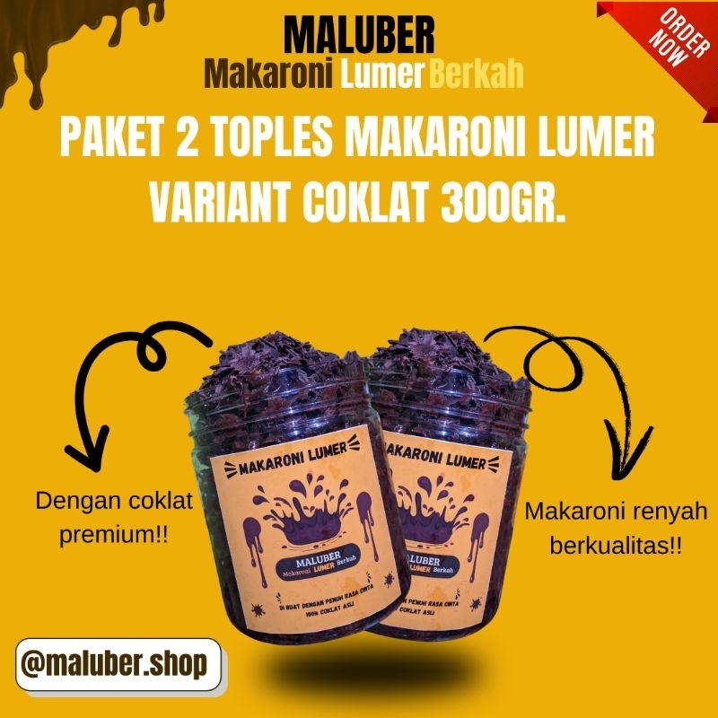 

Paket 2 Toples Makaroni Lumer Variant Coklat 300gr.