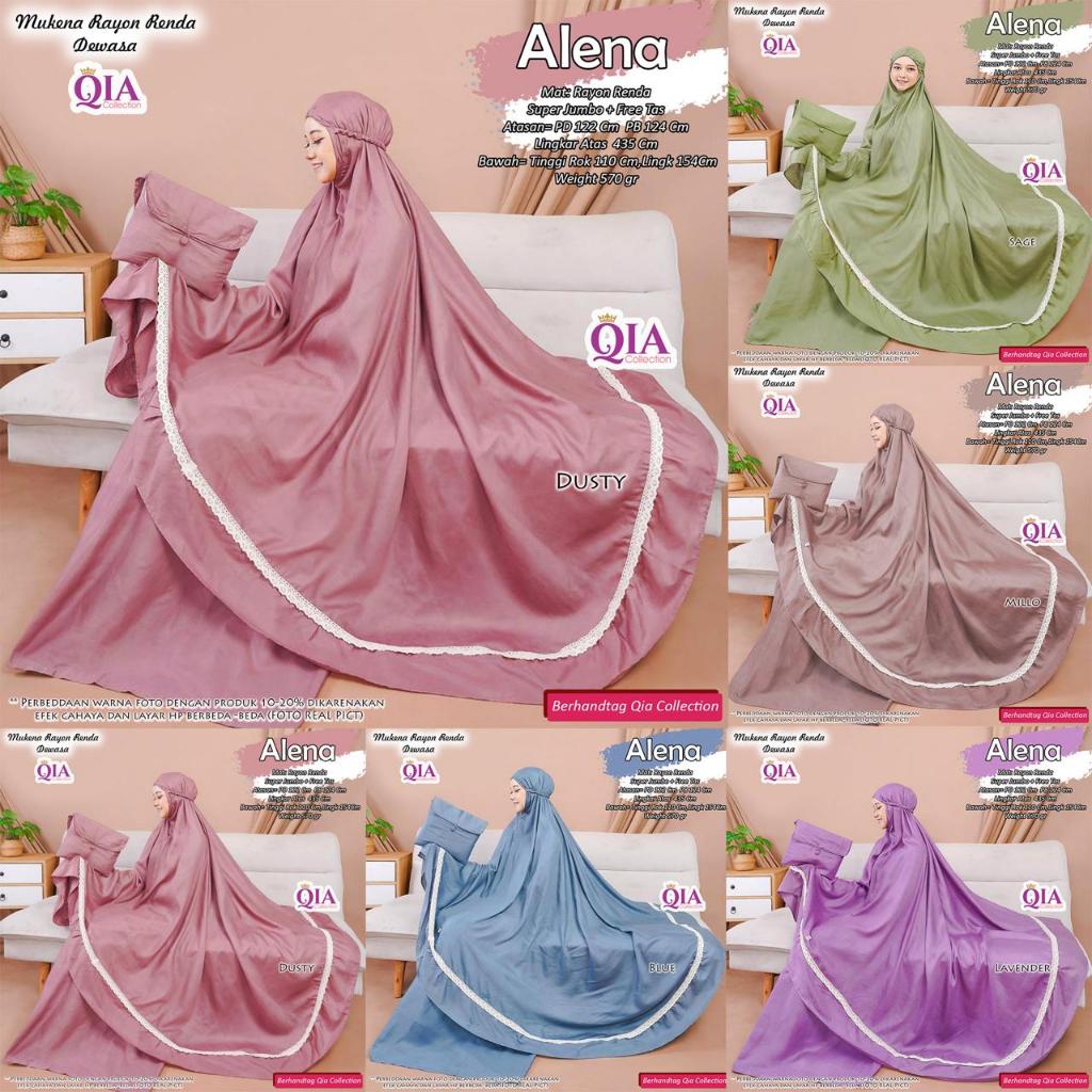Mukena Alena Oval Hijab Mukena Rayon Jumbo Free Tas