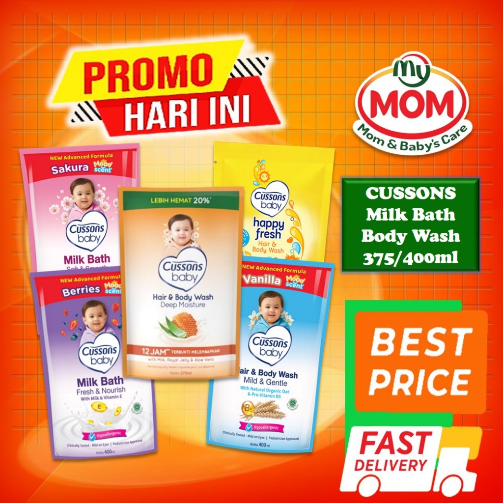 CUSSONS Baby Milk Bath 400ml Refill / Cusson Hair & Body Wash / Baby Wash / Sabun Mandi Bayi / MyMom