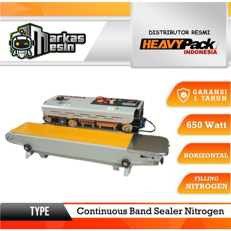 Continuous Band Sealer Nitrogen Mesin Sealer isi Nitrogen Horizontal