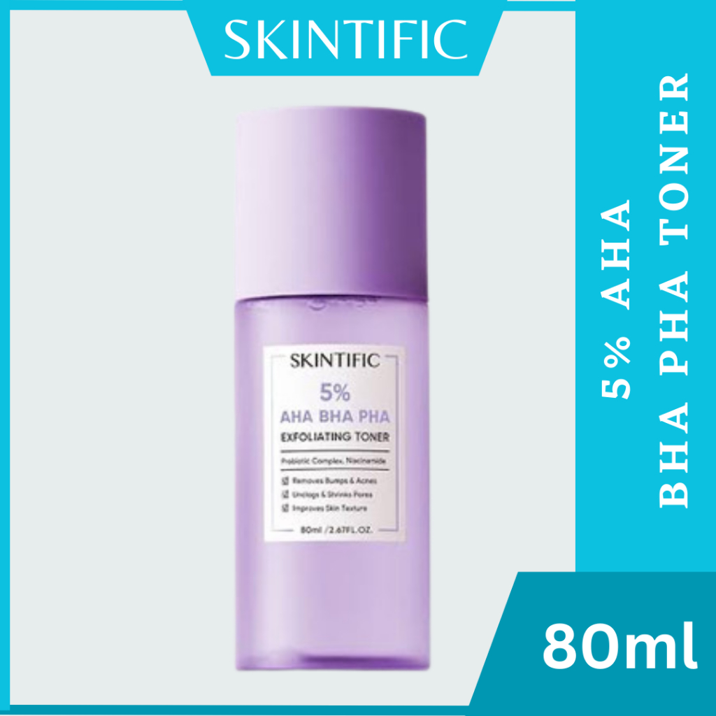 Skintific 5% AHA BHA PHA Exfoliating Toner - Toner exfo untuk wajah