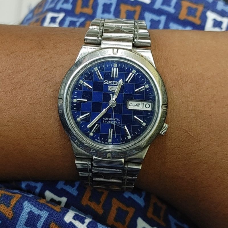 jam tangan seiko 5 automatic 7s26 01z0 blue dial