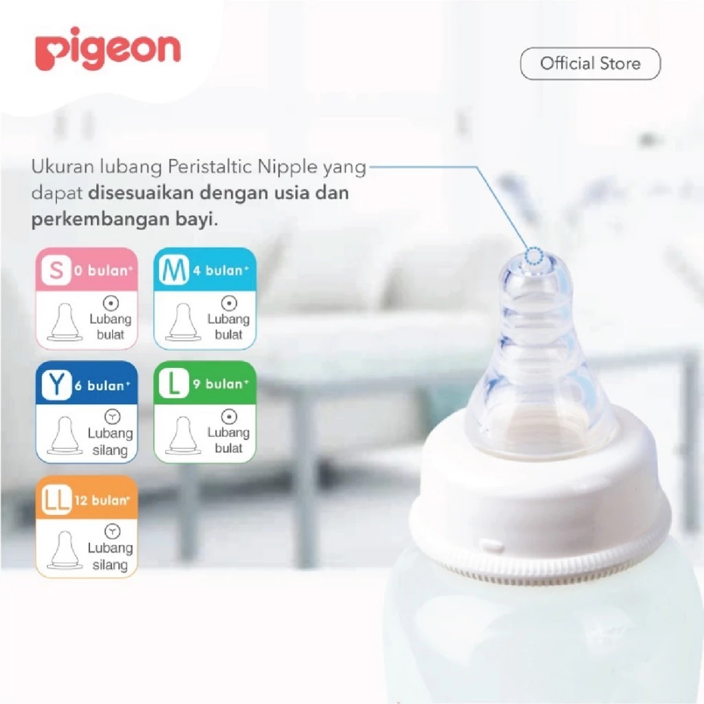 Pigeon Peristaltic Nipple Slim Neck | Pentil Dot | S | M | L