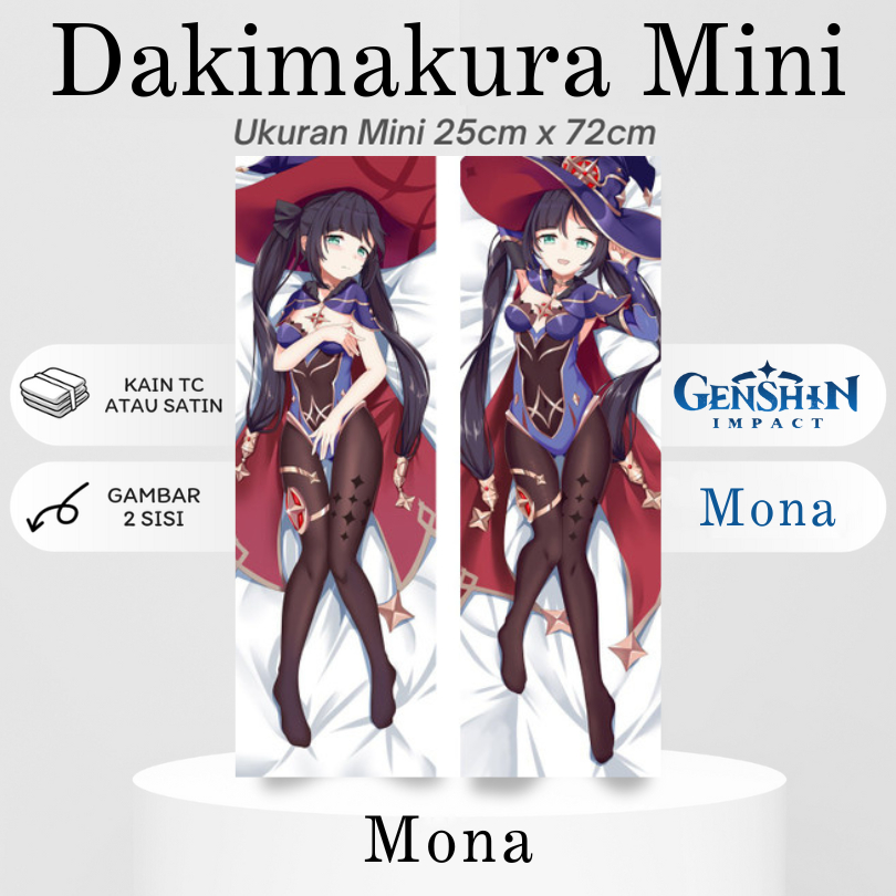 DAKIMAKURA MINI Genshin Impact MONA Bantal Anime Waifu Mini
