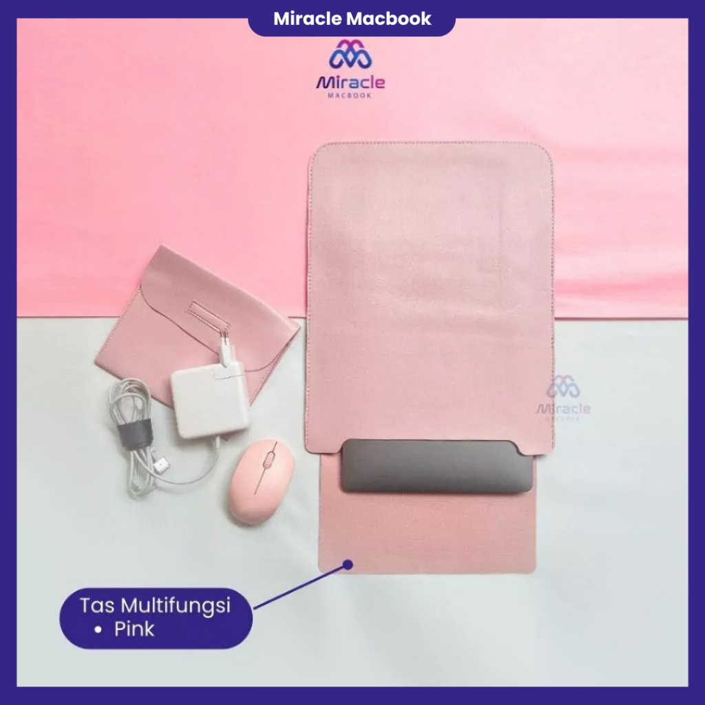 (FREE POUCH BAG)Tas Laptop Pink/Laptop Case/Pelindung Laptop/Wanita/Cover Laptop/Notebook/MACBOOK/13