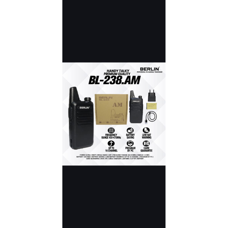 HT BERLIN BL238 single band UHF 400 Handy Talkie BL-238 AM / Walkie Talkie Berlin