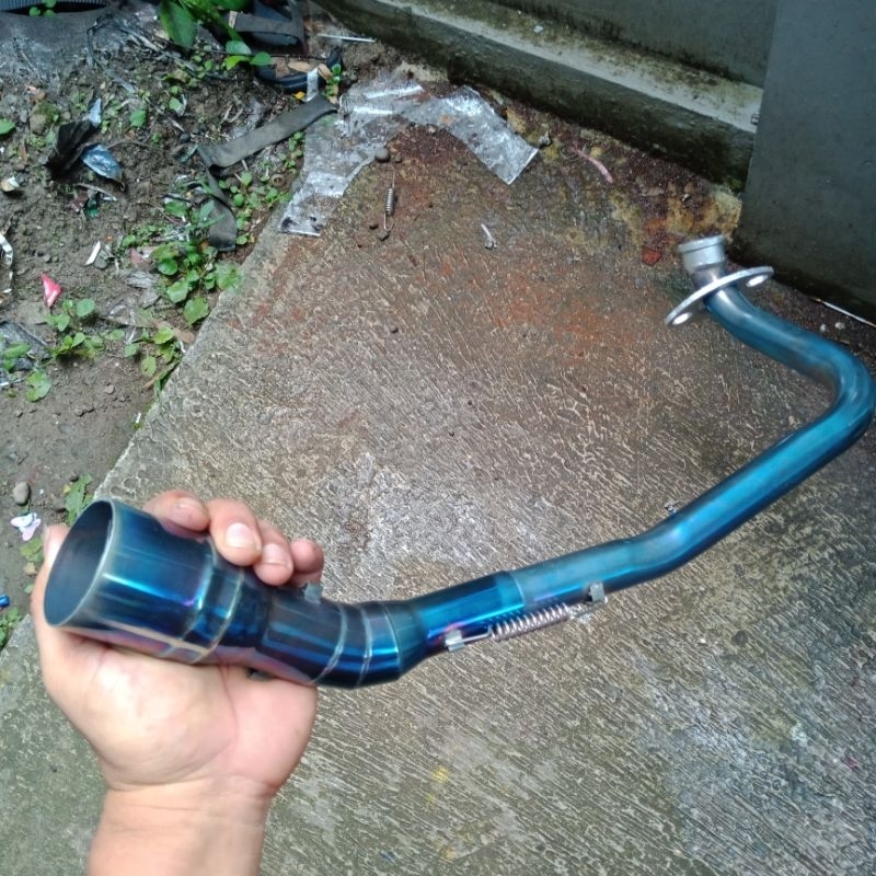 Leher Knalpot Vario 150 Full blue inlet 50mm