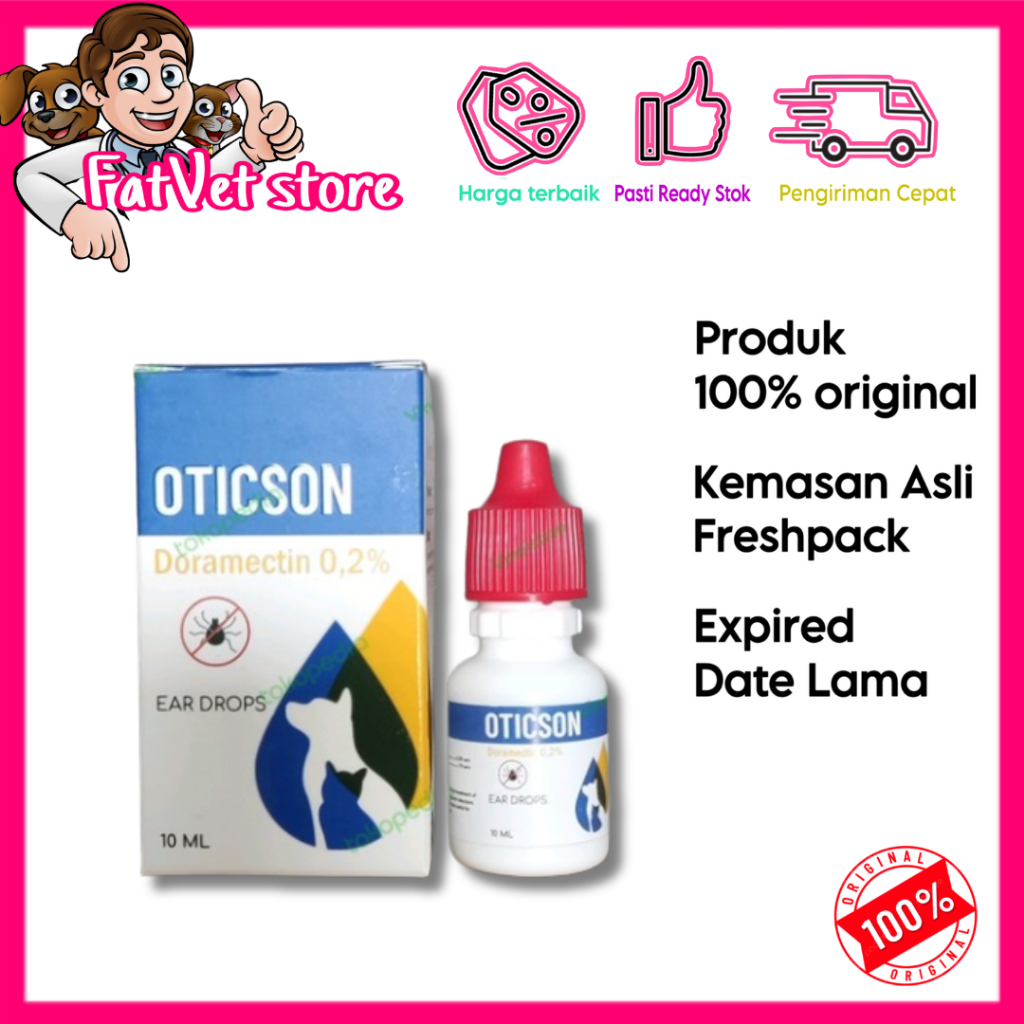 Oticson doramectin 10ml obat tetes kutu telinga kulit anjing kucing