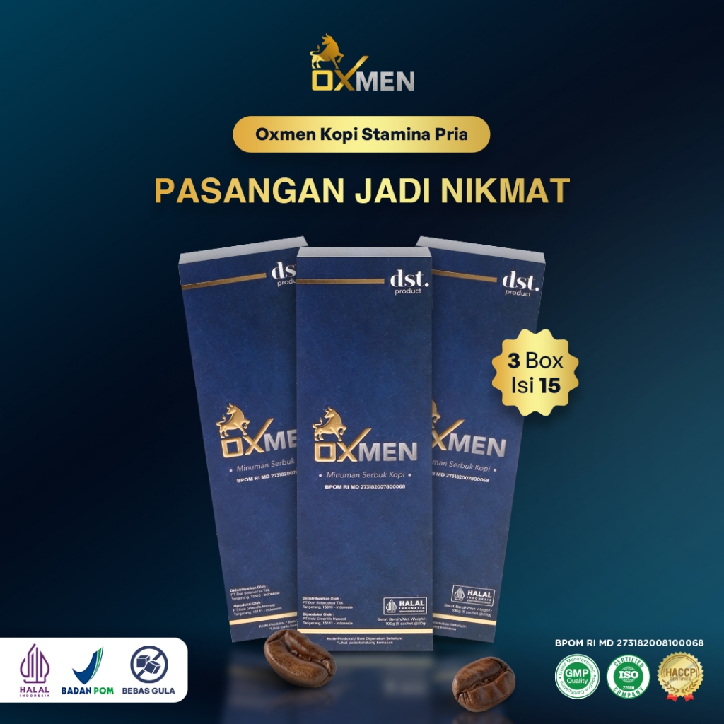 

3 Box Oxmen Kopi Stamina Pria Dewasa Kuat Tahan Lama isi 15 Sachet