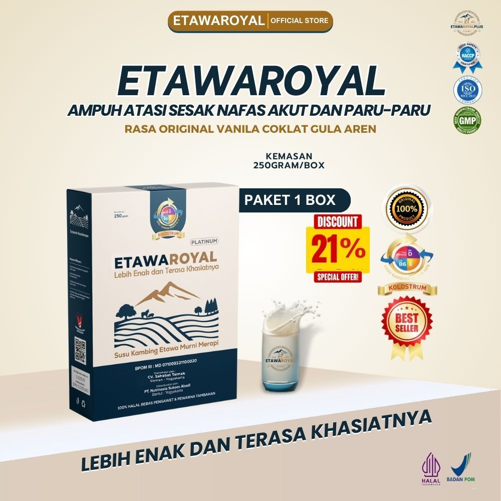 

Susu Kambing Etawa ETAWAROYAL Platinum Perubahan Merk Etawaplus Platinum Asli - Untuk Sesak Nafas dan Nyeri Dada