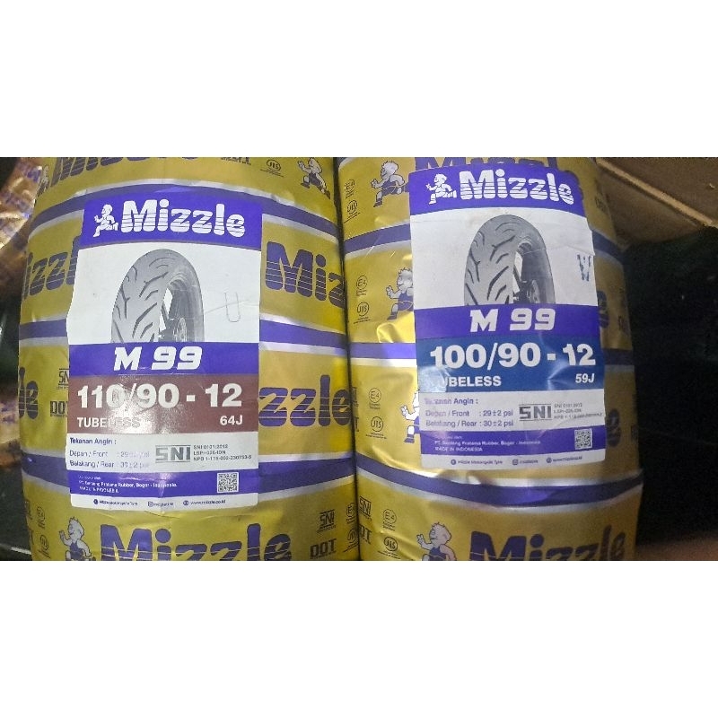 Ban Tubeless Mizzle Ring 12 M99 100/90-12 110/90-12 Mizzle M99