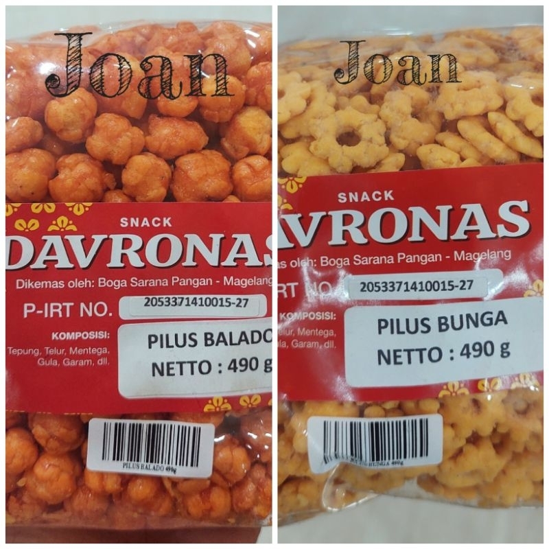 

PILUS BALADO & BUNGA 490gr DAVRONAS / Camilan & Oleh Oleh Khas Magelang Jogja Solo