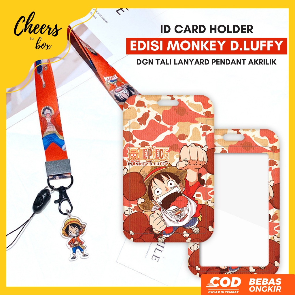 

[N003] MONEKY D. LUFFY ONE PIECE Card Holder Tali Lanyard Akrilik / Name Tag Tali Hp / Tempat E-Money