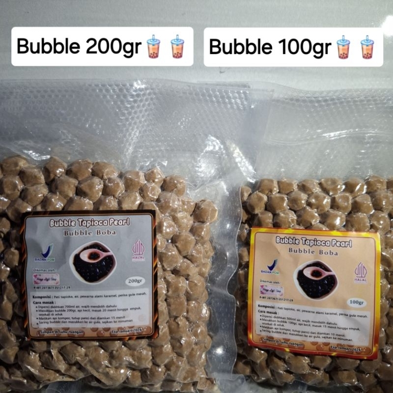 

Bubble tapioca pearl 100gr 200gr boba drink minuman bubble Black kekinian halal MUI BPOM