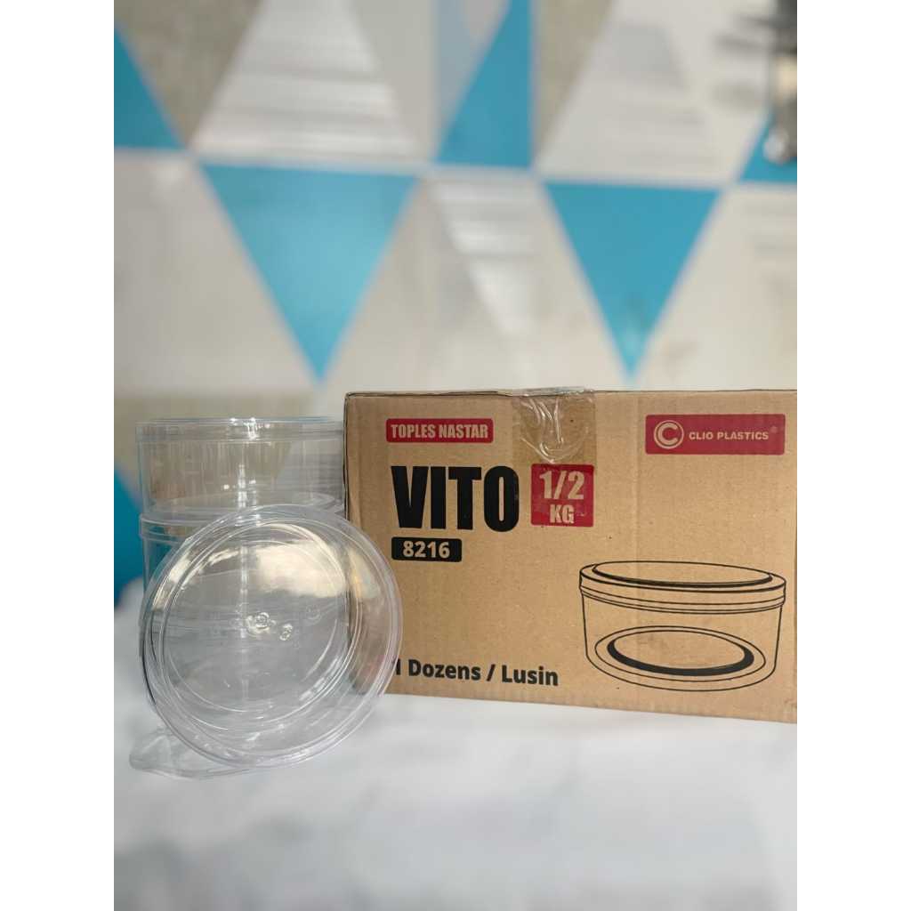 Toples Nastar 500 gram Toples Mika 12 pcs 1 Lusin Toples Vito Pack dus Toples Bening Kue Kering