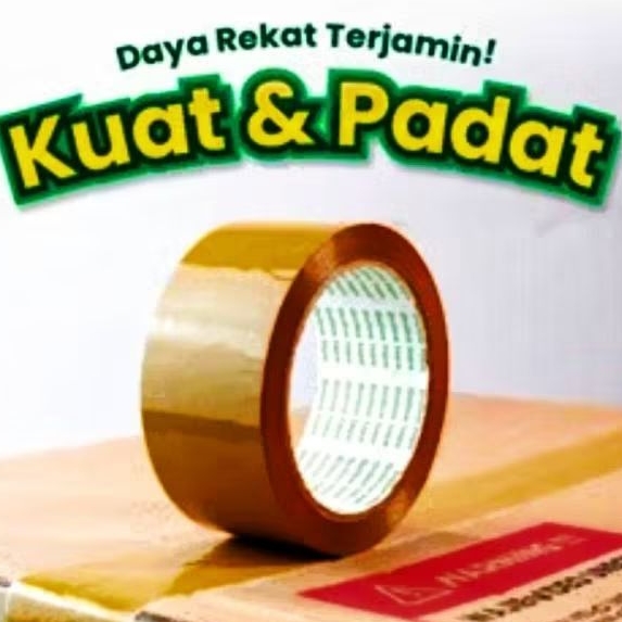 

Lakban Bening 45mmx100 yard - Lakban Coklat 45mm x 100 Yard Ekonomis