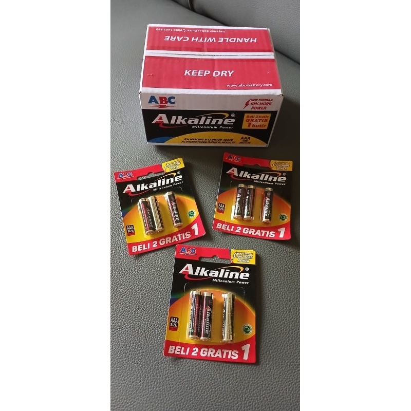 Baterai ABC Alkaline A3 isi 3 [Jual /box isi 24 pack]