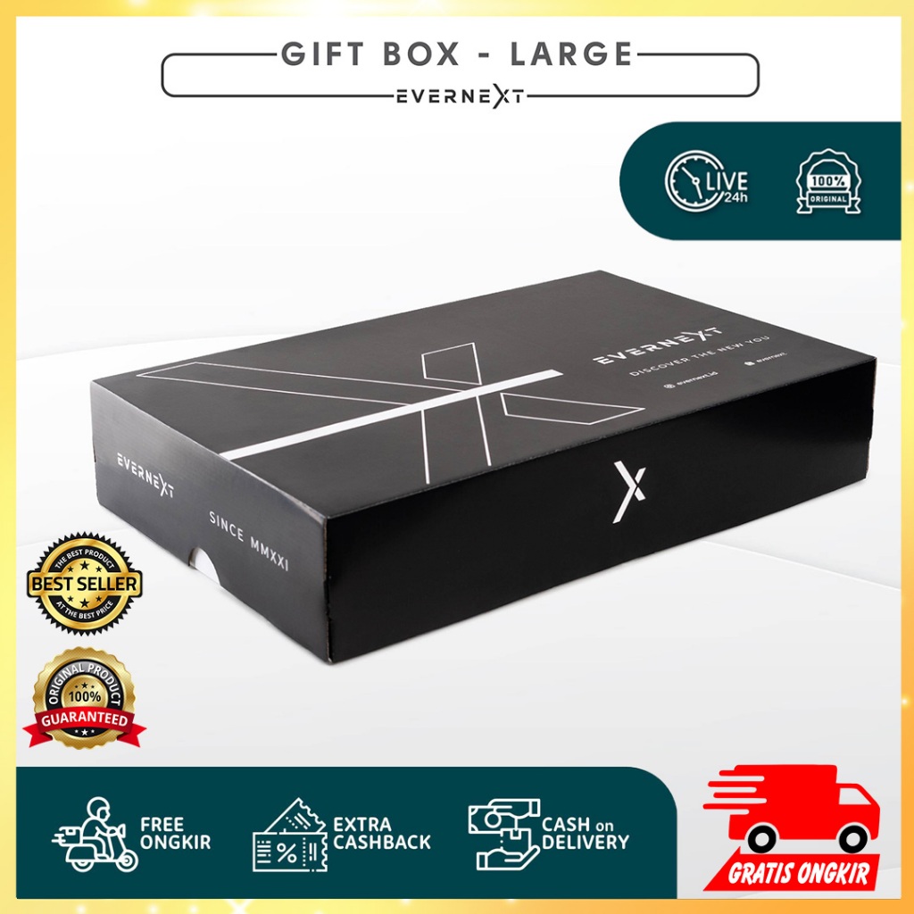 

LARGE GIFT BOX - EVERNEXT | Kotak Kado Hadiah Material Kardus Tebal Bisa Tulis Kartu Ucapan