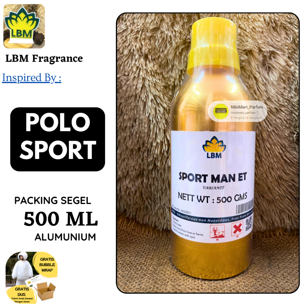 Bibit Parfum LBM - POLO SPORT Murni 500 ML SEGEL ALumunium LBM Fragrance
