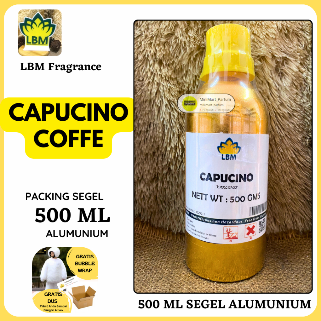 Bibit Parfum LBM - CAPUCINO Berkualitas 500 ML SEGEL ALumunium LBM Fragrance