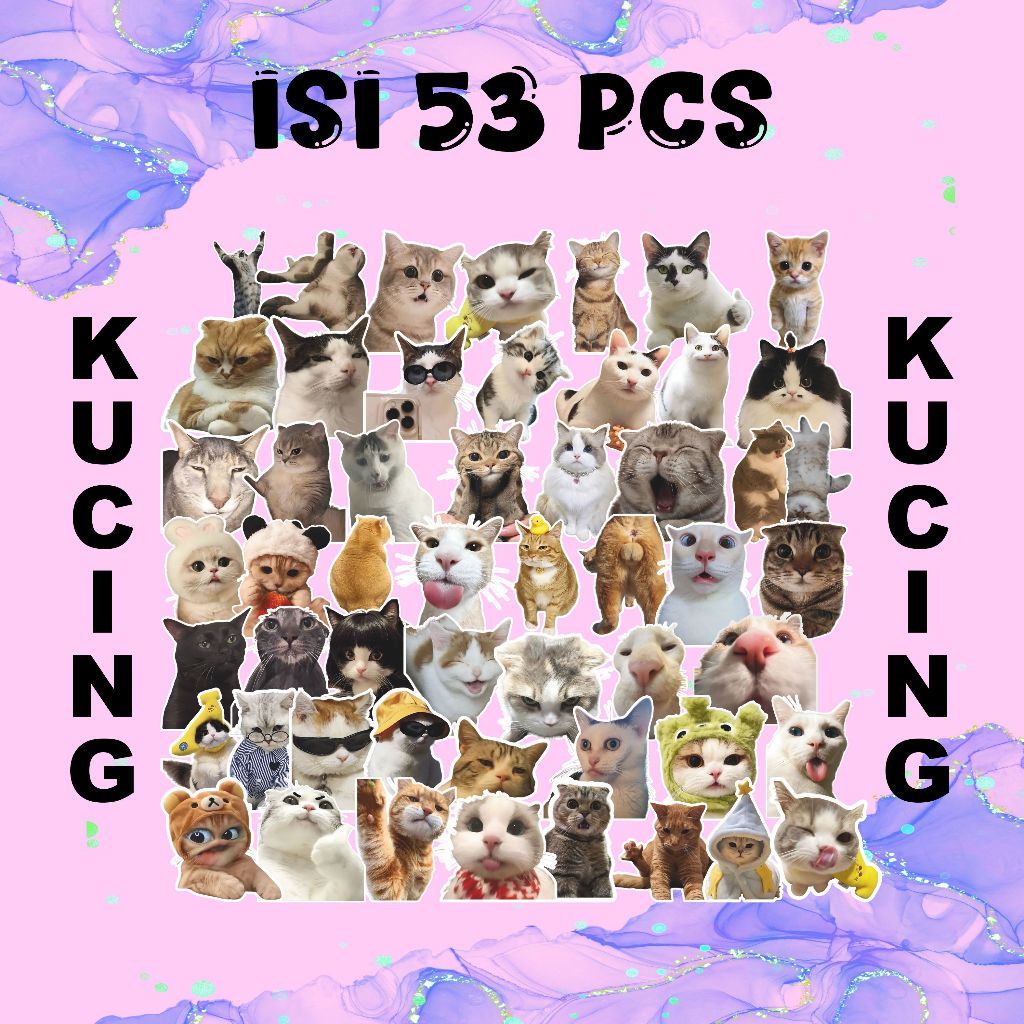 

Stiker Pack Kucing Viral Meme Lucu 53 PCS – Vinyl Waterproof, Awet & Kualitas Premium!