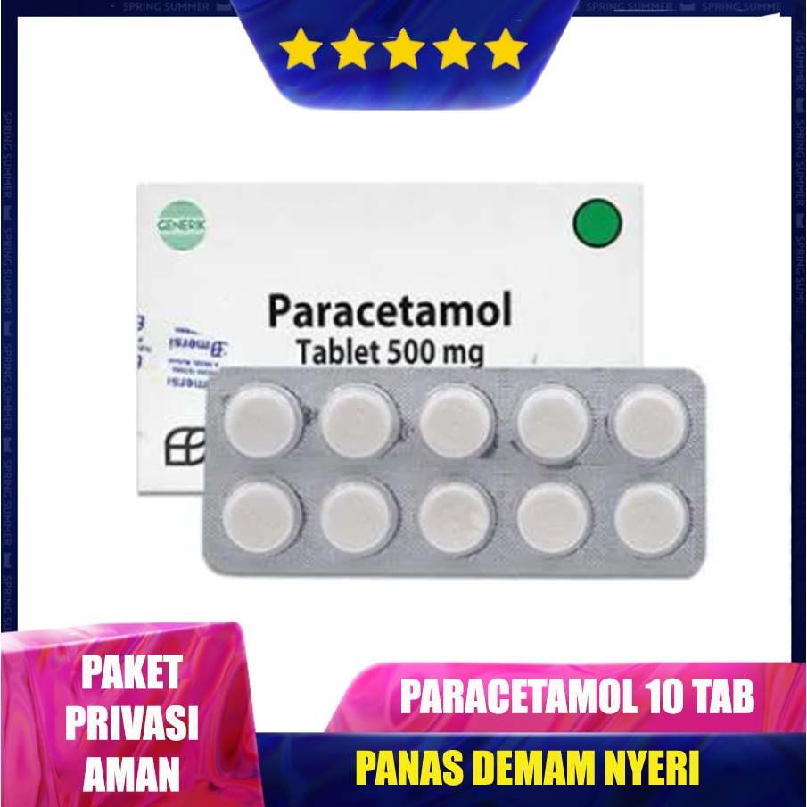 Paracetamol Mersi Farma 1 Lembar 10 Tablet | Obat Demam Panas Nyeri