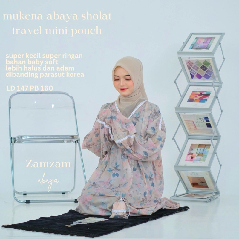 Discount (Pilih Motif) Mukena Abaya Travel Mini Pouch Motif By Zamzam Abaya Sholat Kecil