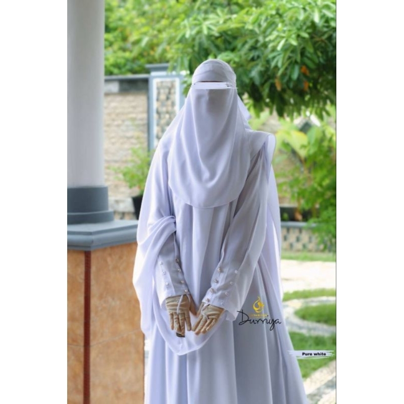 Durriya Pure white /Gamis syari putih By Duta Busana Gamis Umrah