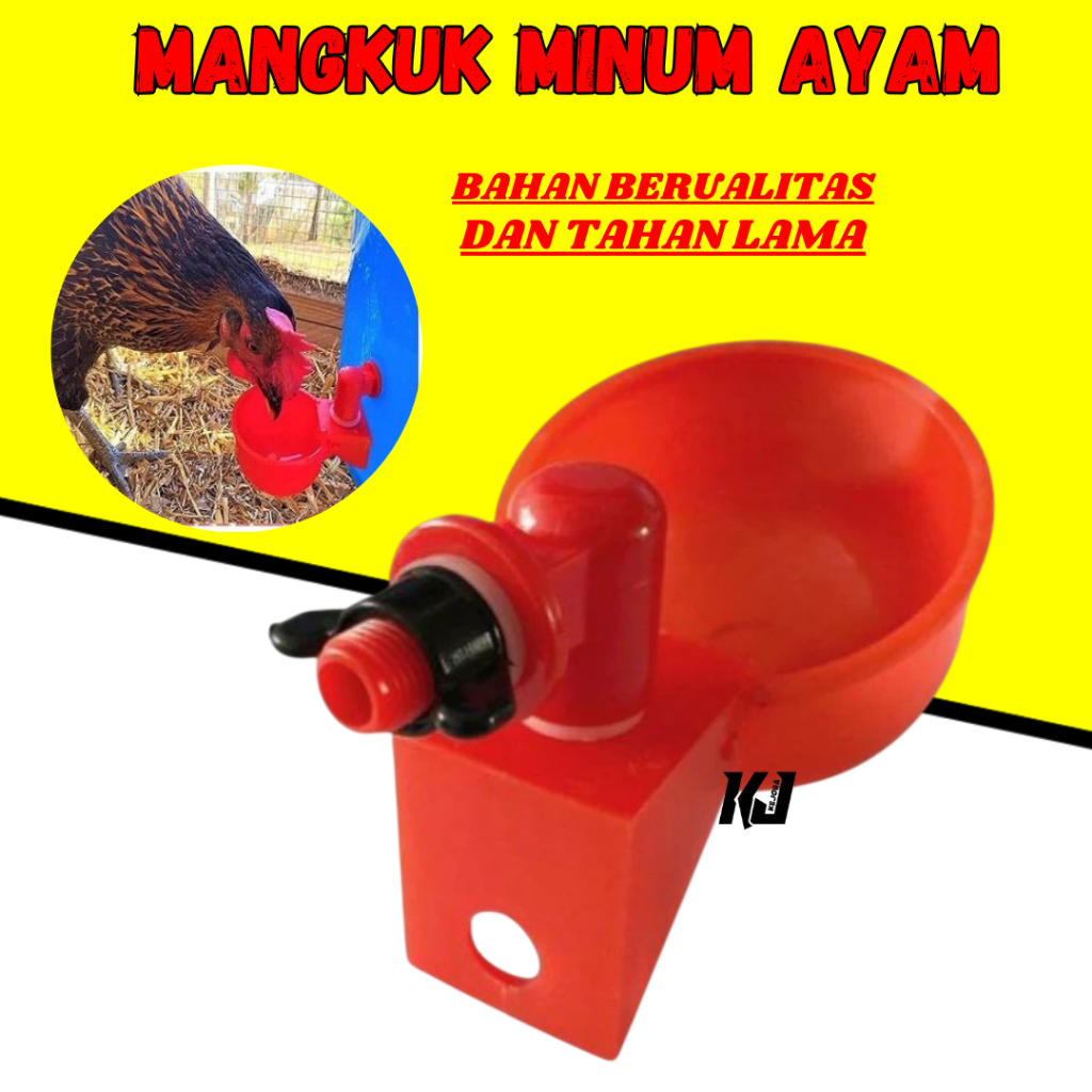 Cangkir Air Ayam Plastik Mangkuk Minum Merah untuk Peternakan Kandang Anak Ayam Bebek Angsa Kalkun B