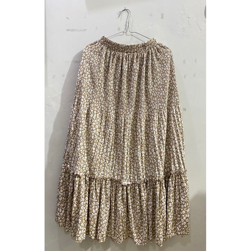 Rok Plisket Korea Motif Bunga