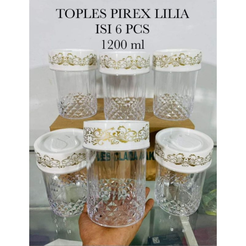 TERMURAH TOPLES LEBARAN PIREX LILIA 1200 ml SET 6