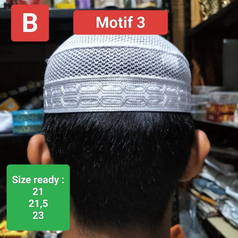 Peci Jaring Madinah Original List Pendek ikaf jaring