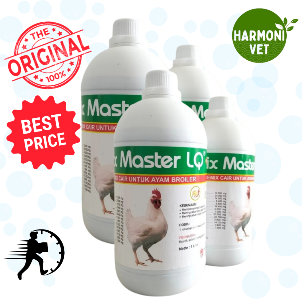 PREMIX MIX MASTER LQ BROILER 1L - Premix Cair untuk Pertumbuhan Ayam Broiler Pedaging