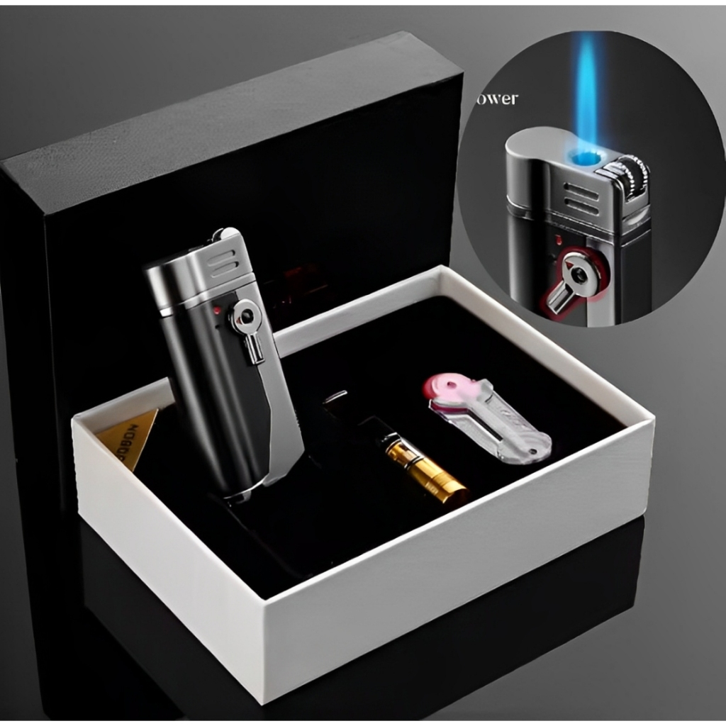 Korek Api Gas Bara Las Jobon Set Pipa Plus Batu Korek ZB A01 Gift