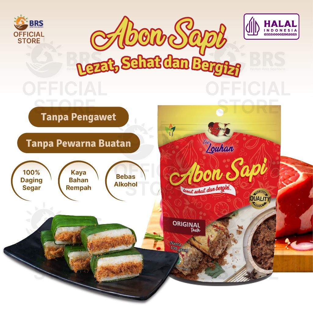 

Abon Sapi Cap Louhan Pouch 100 g