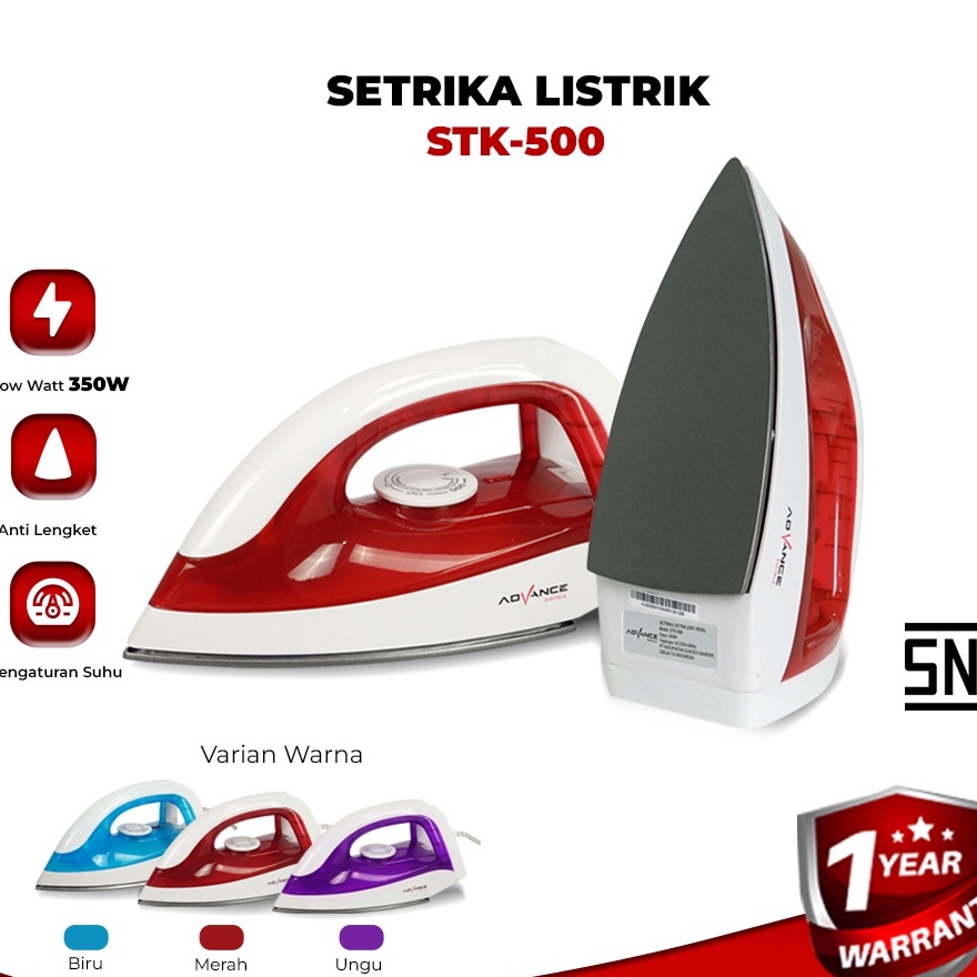 Super Advance Setrika Listrik  Gosokan Baju Low Watt  STK